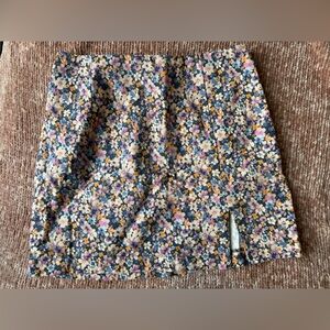 Wild Fable Blue and Orange Asymmetrical Mini Skirt